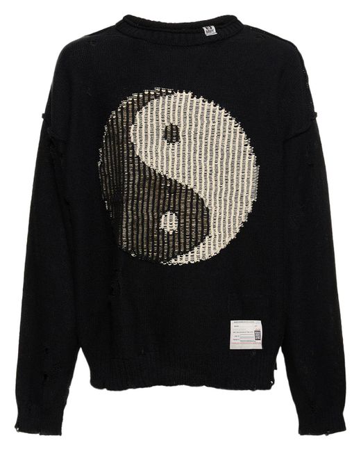 Suéter de algodón jacquard Maison Mihara Yasuhiro de hombre de color Black