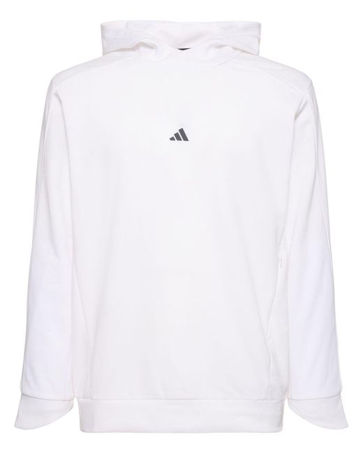 Adidas Originals White Yoga Hooded Sweatshirt for men