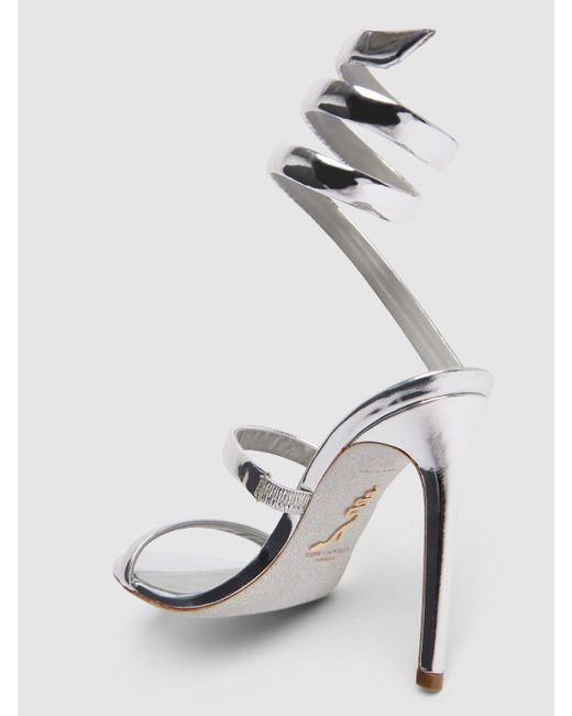 Sandales en cuir effet miroir 105 mm Rene Caovilla en coloris Metallic