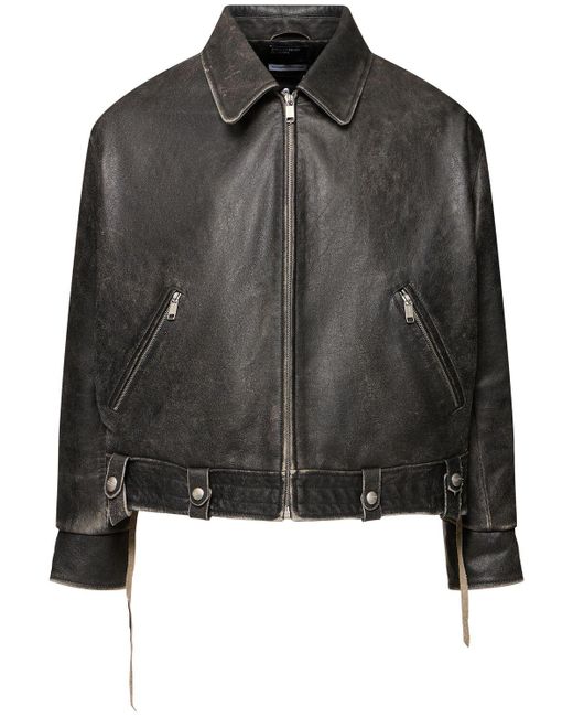 Enfants Riches Deprimes Black Distressed Pianist Aviator Jacket for men