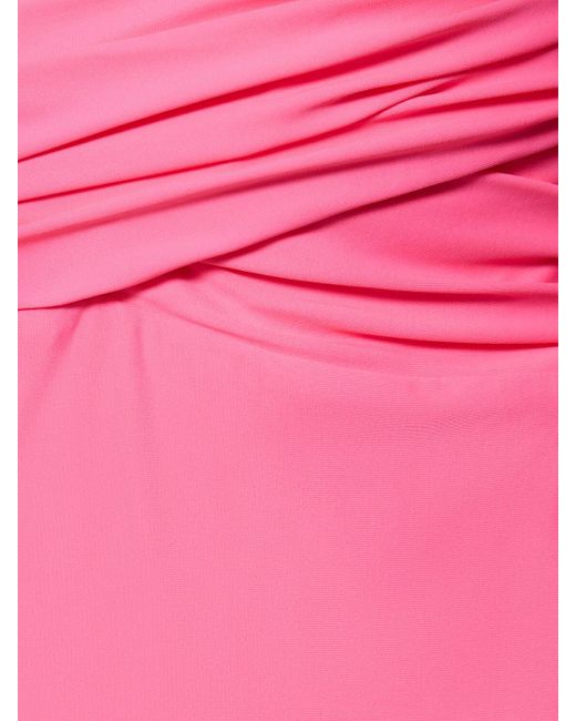 Vestido midi de jersey stretch Self-Portrait de color Pink