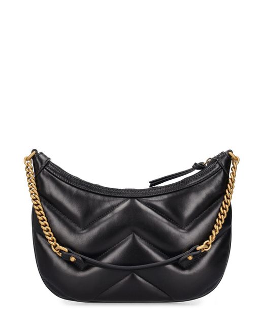 Gucci Black Small gg Marmont Leather Shoulder Bag