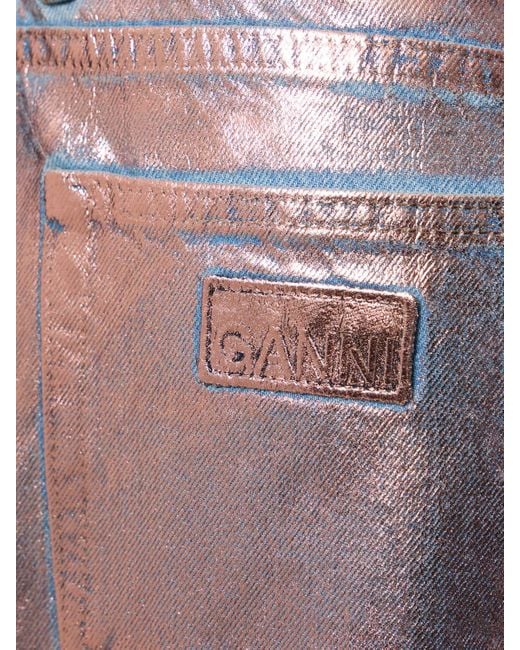 Ganni Red Stary Foiled Denim Jeans