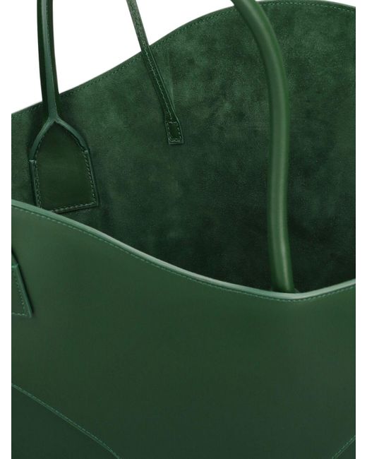 Ferragamo Green Cutout Leather Tote Bag