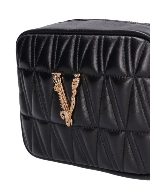 Versace Quilted Leather Camera Bag in Black Lyst