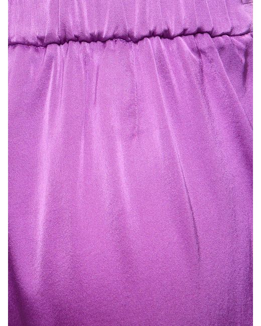 Pantaloni larghi in raso di seta stretch di Forte Forte in Purple