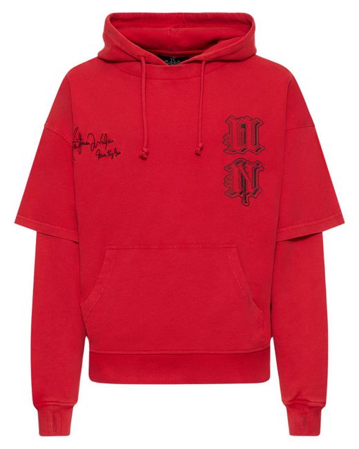 Unknown Cross & dagger Structured Cotton Hoodie for men