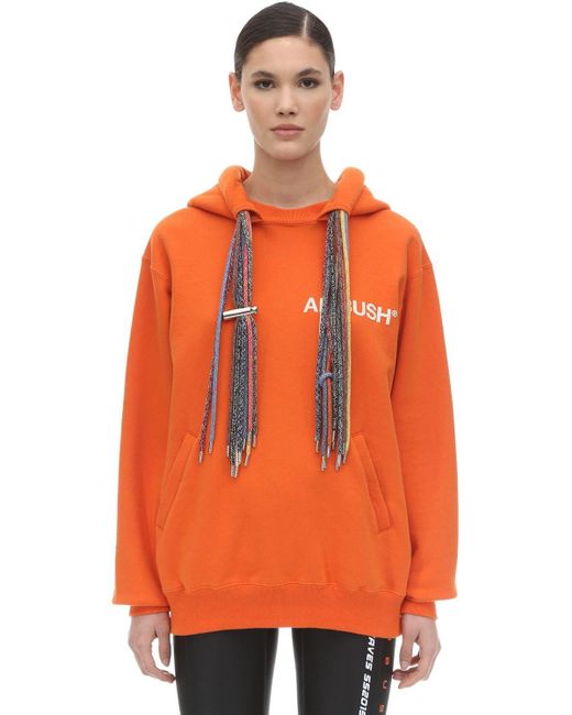 Ambush Orange Oversize Cotton Sweatshirt Hoodie