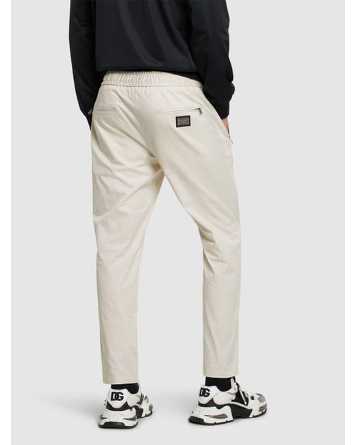 Pantalones jogging de algodón stretch Dolce & Gabbana de hombre de color Natural