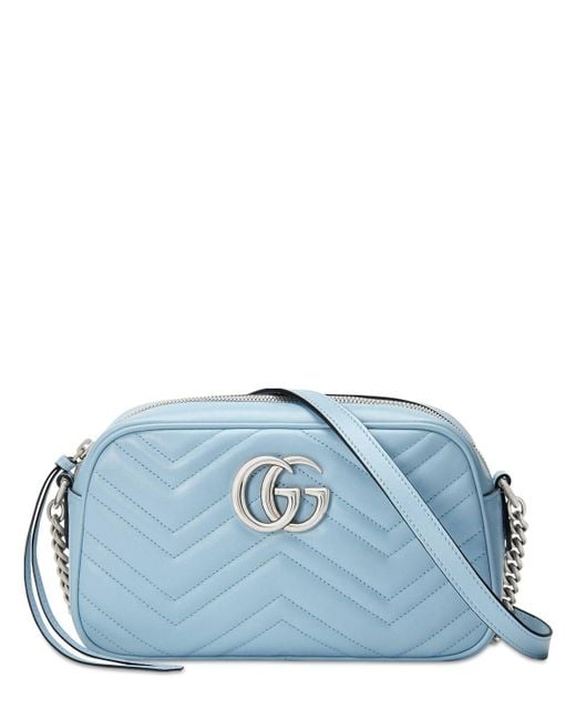Gucci Blue gg Marmont Small Shoulder Bag