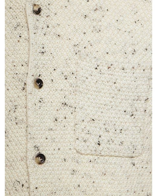 Camicia in maglia di lana texturizzata di Bottega Veneta in White da Uomo