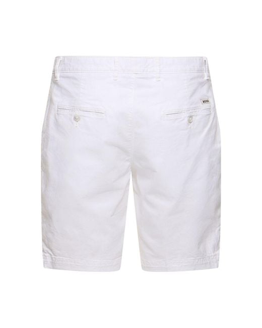 Boss Shorts Aus Stretch-baumwolle in White für Herren