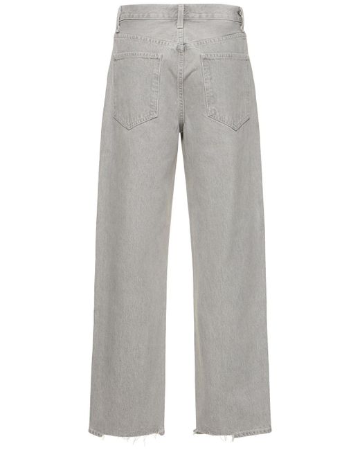 Agolde Gray Criss Cross Wide High Rise Jeans