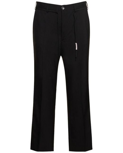 Pantalon formel en laine avec bandes en satin Marni pour homme en coloris Black