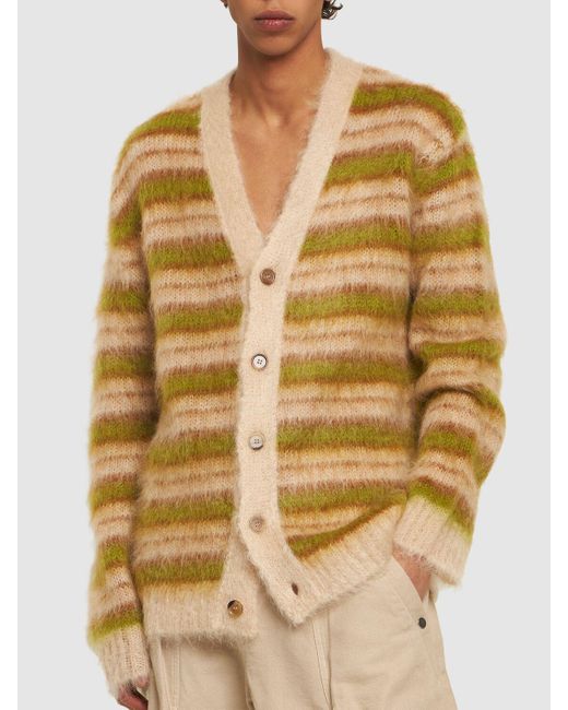 Marni Yellow Iconic Mohair Blend Knit Cardigan for men