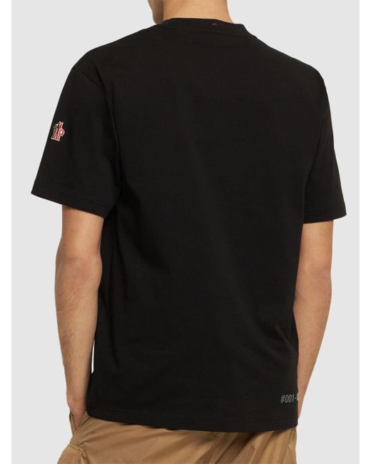 3 MONCLER GRENOBLE Black Logo Cotton T-shirt for men