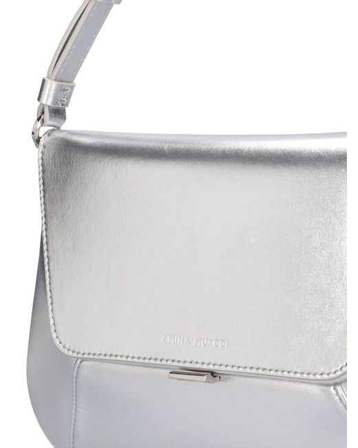 AMINA MUADDI White Ami Metallic Nappa Leather Shoulder Bag