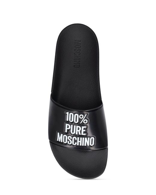 メンズ Moschino 100% Pure スライドサンダル Black