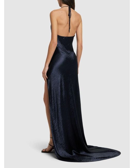 Roberto Cavalli Blue Damen Glänzendes Maxikleid