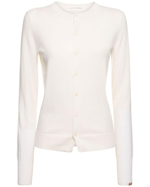 Cárdigan de algodón y cashmere Extreme Cashmere de color White