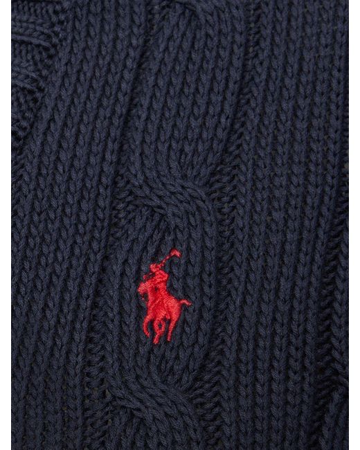 Polo Ralph Lauren Blue Kimberly Polo Pony Cable-knit Jumper