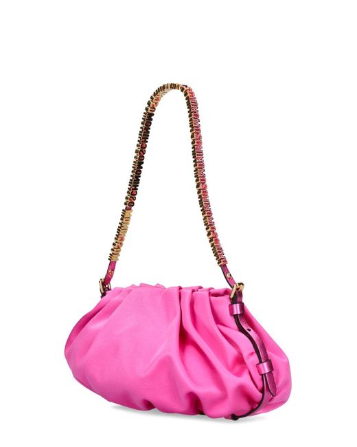 Moschino Pink Mini Satin Bag W/Crystal Logo