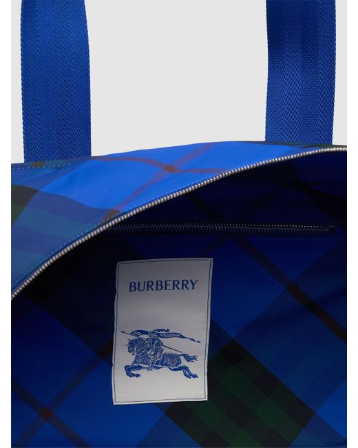 Burberry Herren Reisetasche Mit Shield Check-Muster in Blue für Herren