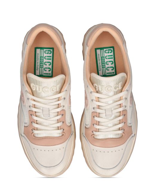 Gucci Pink 31mm Hohe Sneakers Aus Leder "mac 80"