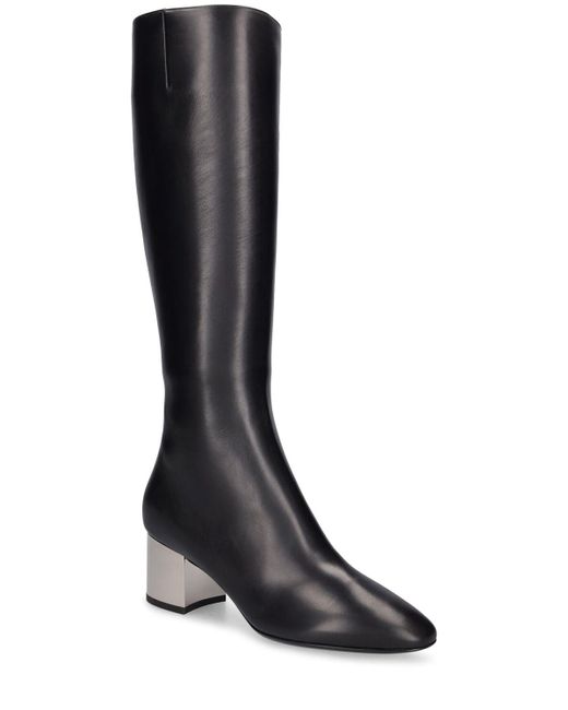 Stivali ali runway in pelle lucida 55mm di Michael Kors in Black