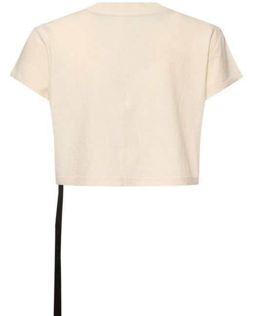 Rick Owens Natural Level T Cropped Cotton T-Shirt