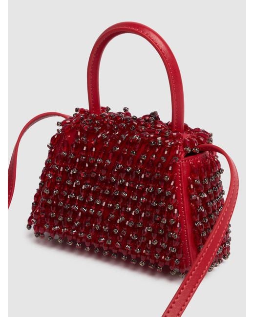 Donna Borsa Micro Bow Con Manico di Self-Portrait in Red