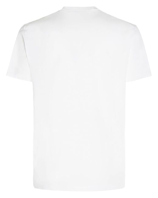 Camiseta de algodón estampado DSquared² de hombre de color White