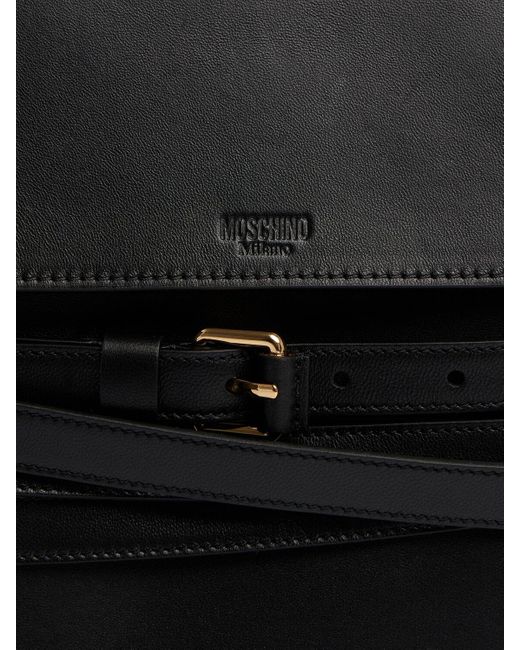 Moschino Tie Me ナッパベルテッドレザーバッグ Black