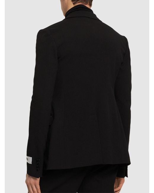 Dolce & Gabbana Black Single Breasted Stretch Cotton Blazer for men
