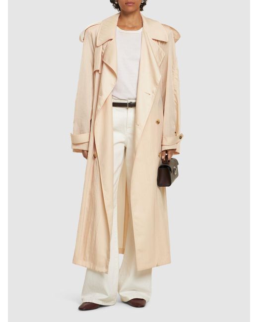 Wardrobe NYC リサイクル ツイルロングトレンチコート Natural