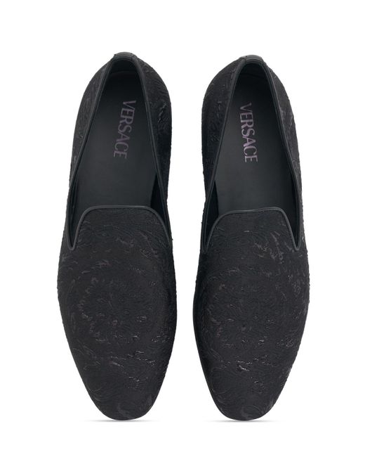 Versace Blue Jacquard Loafers for men