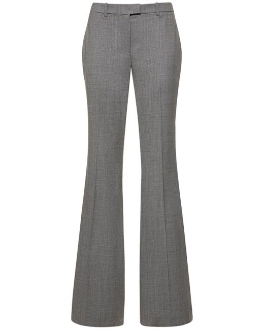 Pantalon évasé en laine taille mi-haute haylee Michael Kors en coloris Gray