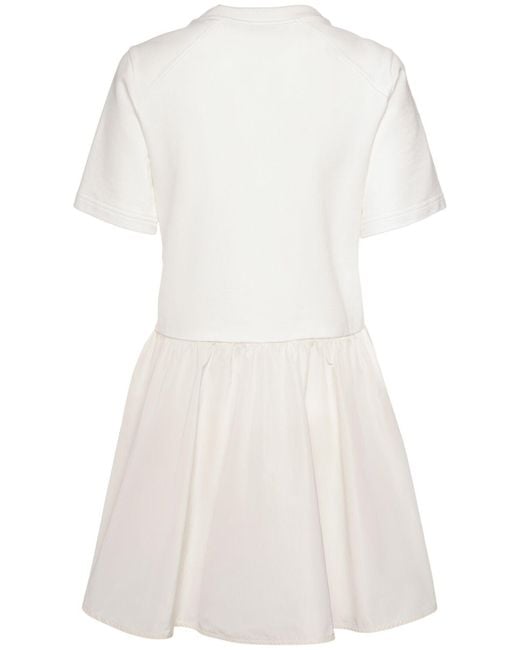 Moncler White Fit & Flare Cotton Mini Dress