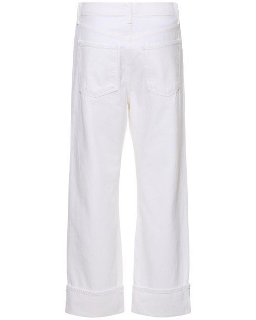 Agolde White Fran Low Slung Easy Straight Jeans