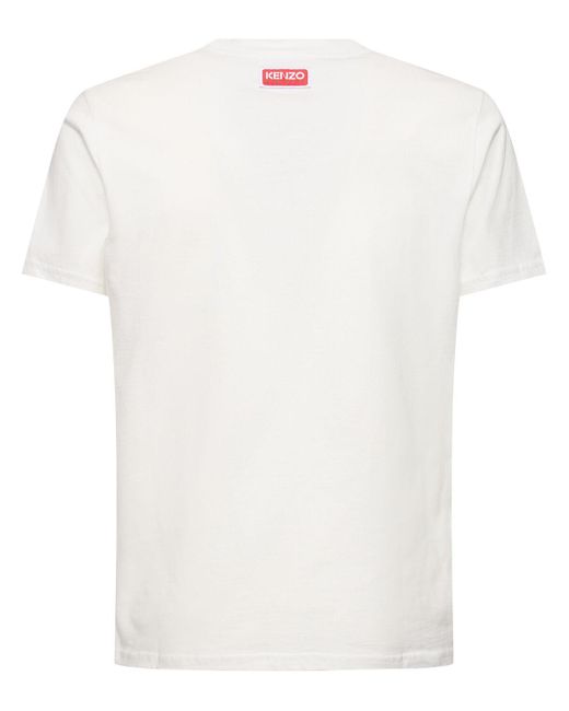 KENZO T-shirt Aus Baumwolljersey Mit Stickerei in White für Herren