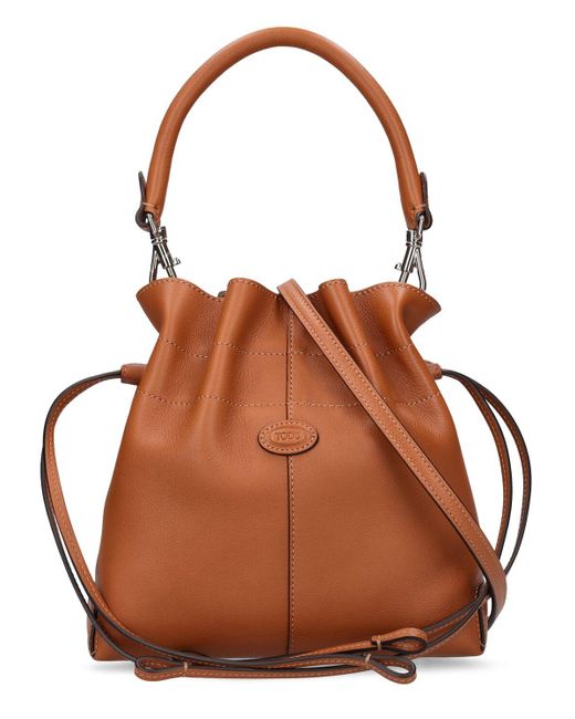 Tod's Brown Mini Dbs Leather Bucket Bag