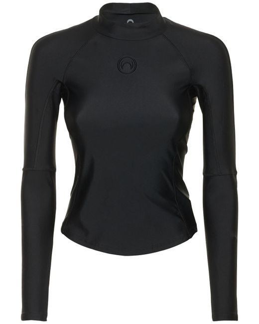 Marine Serre Second Skin Recycled Tech Training Top in Black | Lyst