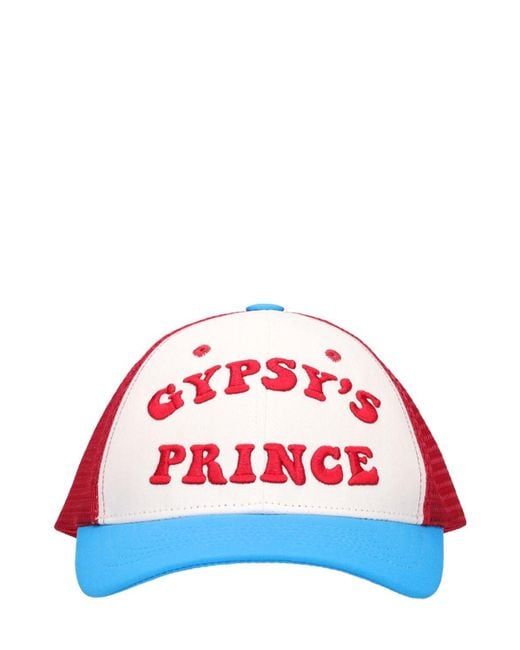 ANDERSSON BELL Red Gypsy's Prince Embroidery Cotton Cap for men
