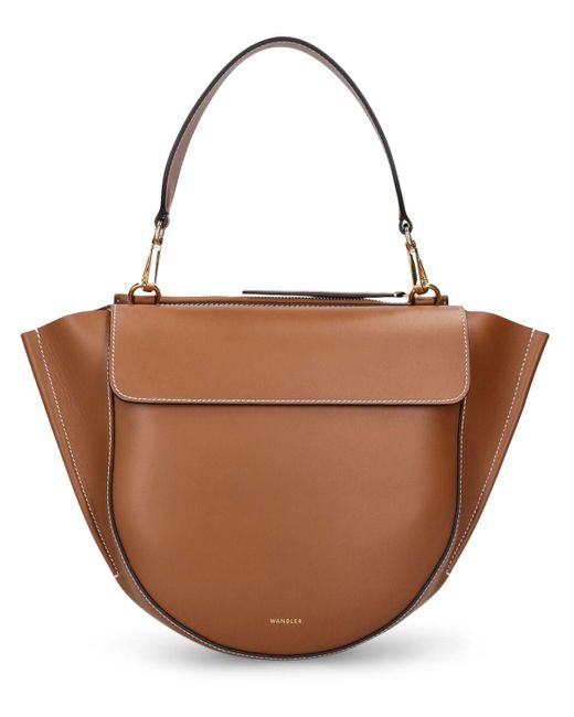 Wandler Brown Medium Hortensia Leather Shoulder Bag
