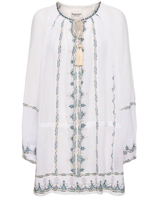 Isabel Marant White Parsley Cotton Mini Dress