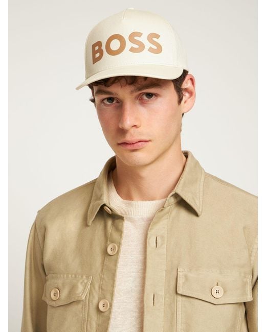 Boss Natural Sevile Logo Cotton Cap for men