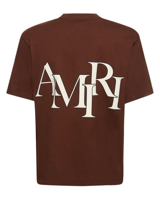 Camiseta con logo estampado Amiri de hombre de color Brown