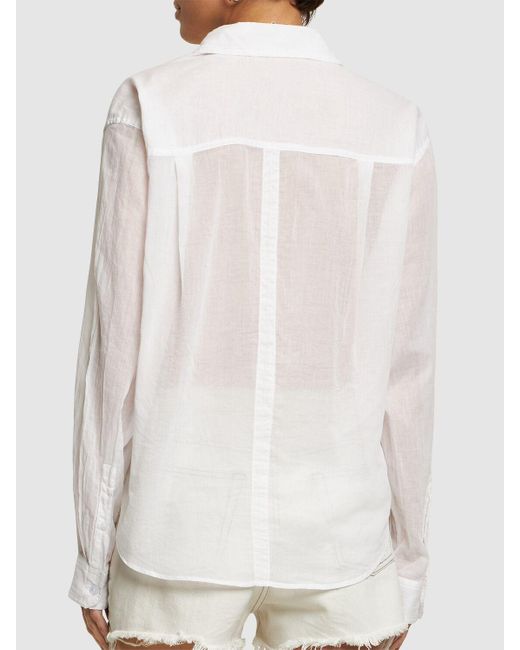 Isabel Marant White Nath Self-tie Cotton Shirt