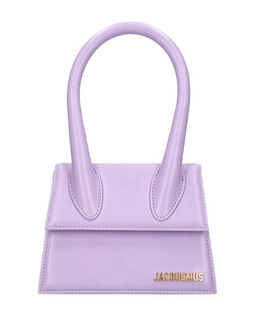 Jacquemus Le Chiquito Moyen Leather Top Handle Bag in Lilac (Purple) | Lyst
