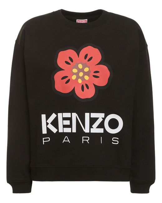 KENZO Boke Flower ブラッシュドコットンスウェットシャツ Black
